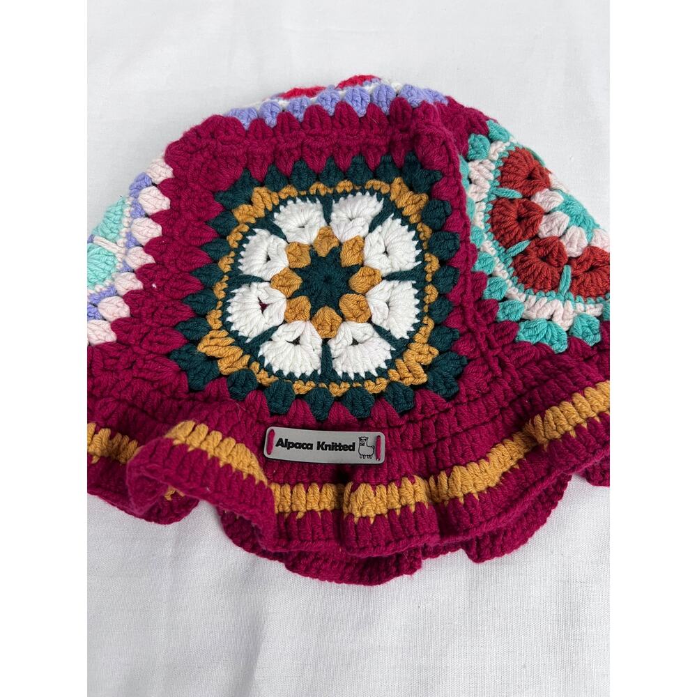 Vintage Multicolor Crochet Hat - Picture 2 of 4